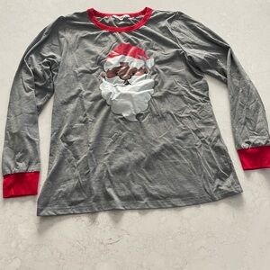Gray Santa Kids Shirt with Red Accents
